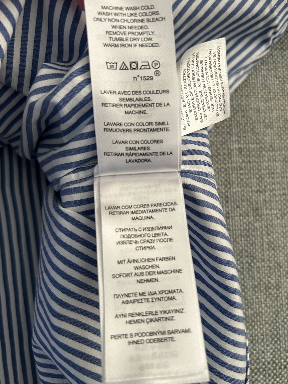 Lauren Ralph Lauren Non-Iron Blue White Striped Stretch Button Down Cotton Shirt - Picture 11 of 13